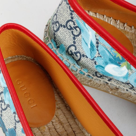 *SOLD* Gucci GG Supreme Canvas Blue Blooms Espadrilles - Picture 9 of 10